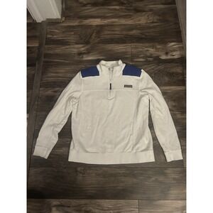 Vineyard Vines Womens M Blue White Whale Quarter Zip Pullover Sweatshirt 537